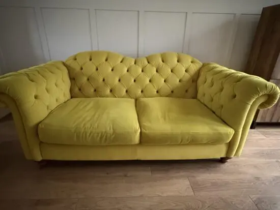 DFS Joules Windsor yellow velvet sofa set