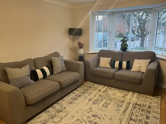 DFS charcoal 3 seater and 2 seater sofa bed