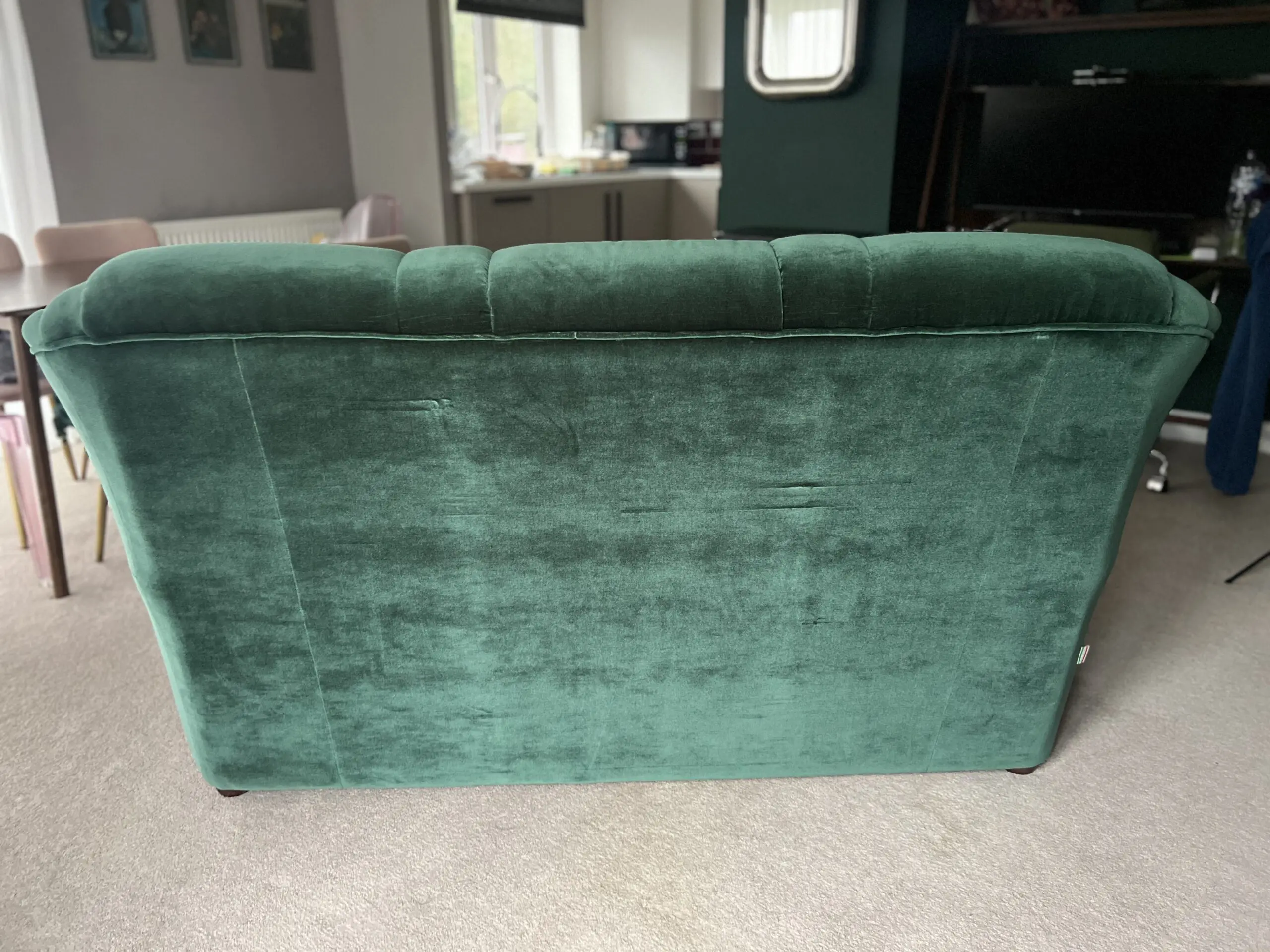 Bespoke Luxurious Deep Green 3-Seater Sofa with Rolled Arms