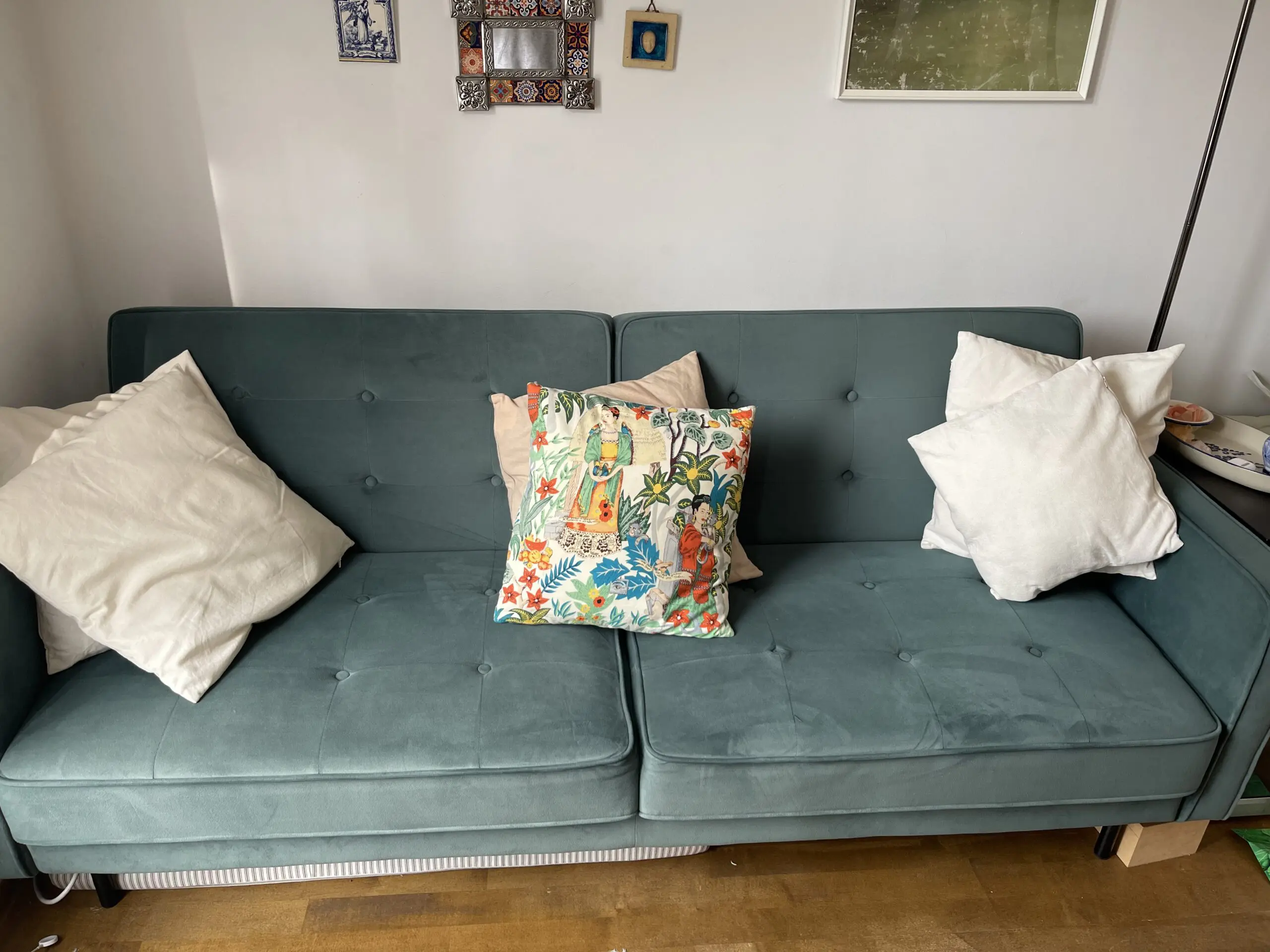 Made Mid-Century Modern 2-Seater Sofa with Button Back Detail