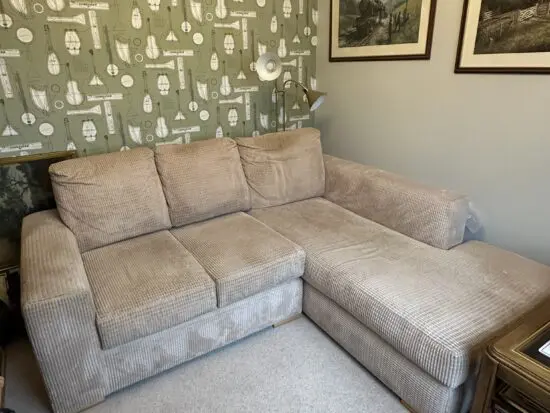 Beige bespoke corner sofa