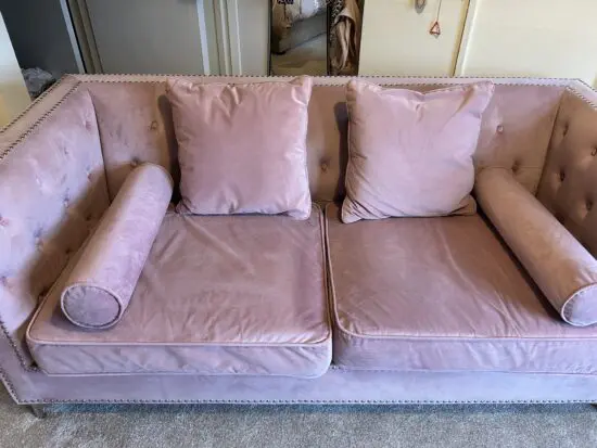 Pink 2 seater sofa