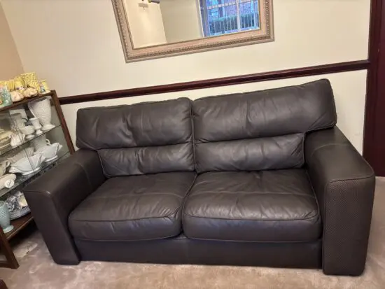 Mocha Brown 3 seater leather sofa