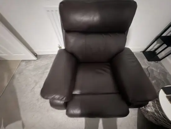 DFS brown leather recliner chair - excellent condition