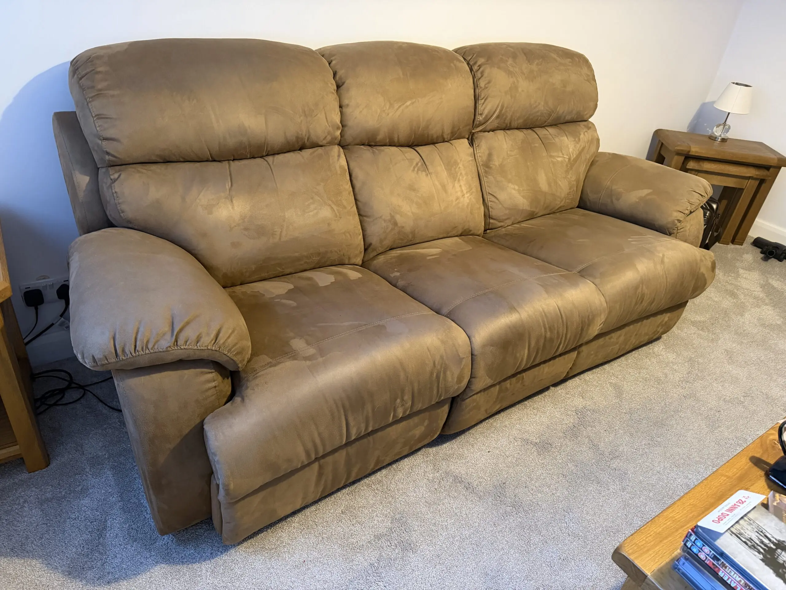 Sofology Gracie “Ontario” Power Electric Reclining Brown 3 Seater Sofa with USBs