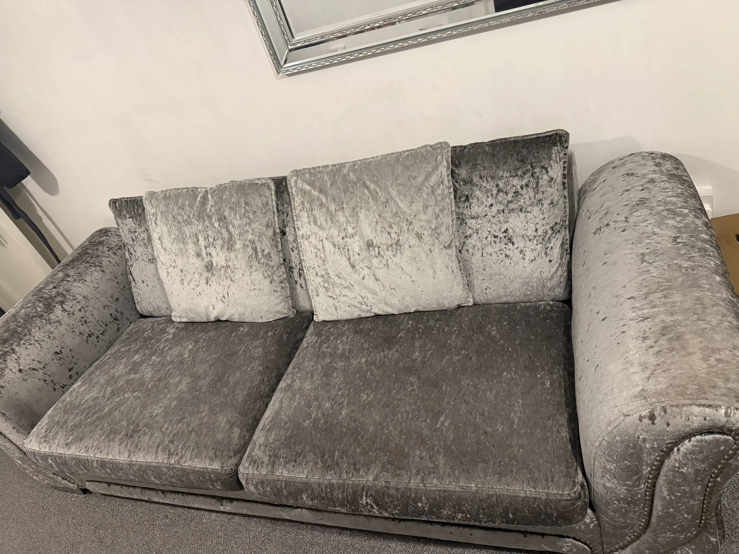Grey crush super soft dfs sofa