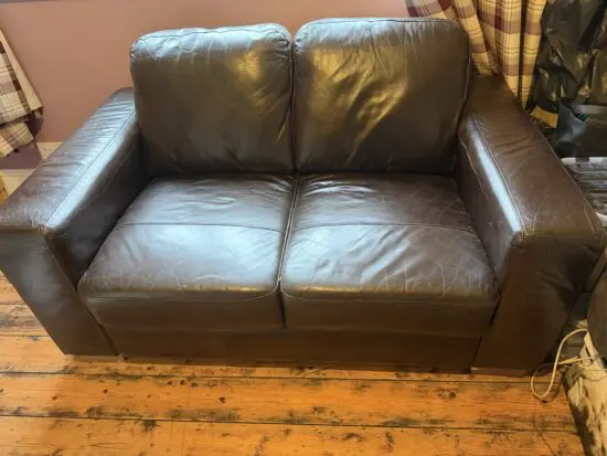 Chunky 2 seater leather settee