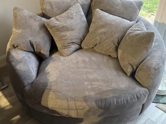 Large Swivel/Love Chair in Corded Grey