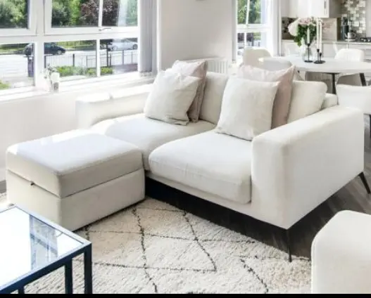 Modern Cream 3-Seater Sofa & Matching Armchair – Like New Condition