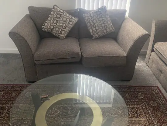 Warm brown fabric sofa set