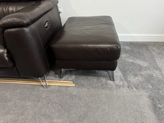 Leather Corner Recliner Sofa + Footstool
