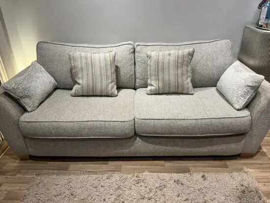 DFS 3 Seater Grey/Light Blue/Silver Seater Sofa
