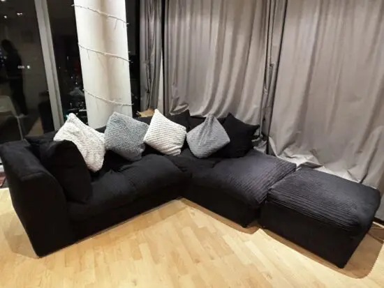 L shape Corner Sofa, Dark navy blue