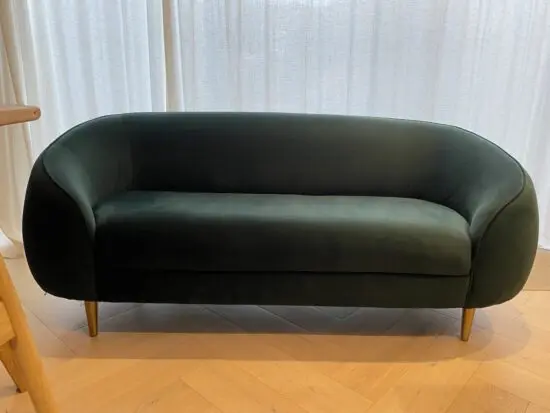 Green velvet made.com sofa