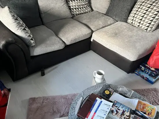 Grey sofa corner