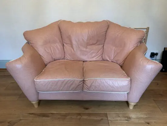 Pink Faux leather sofa