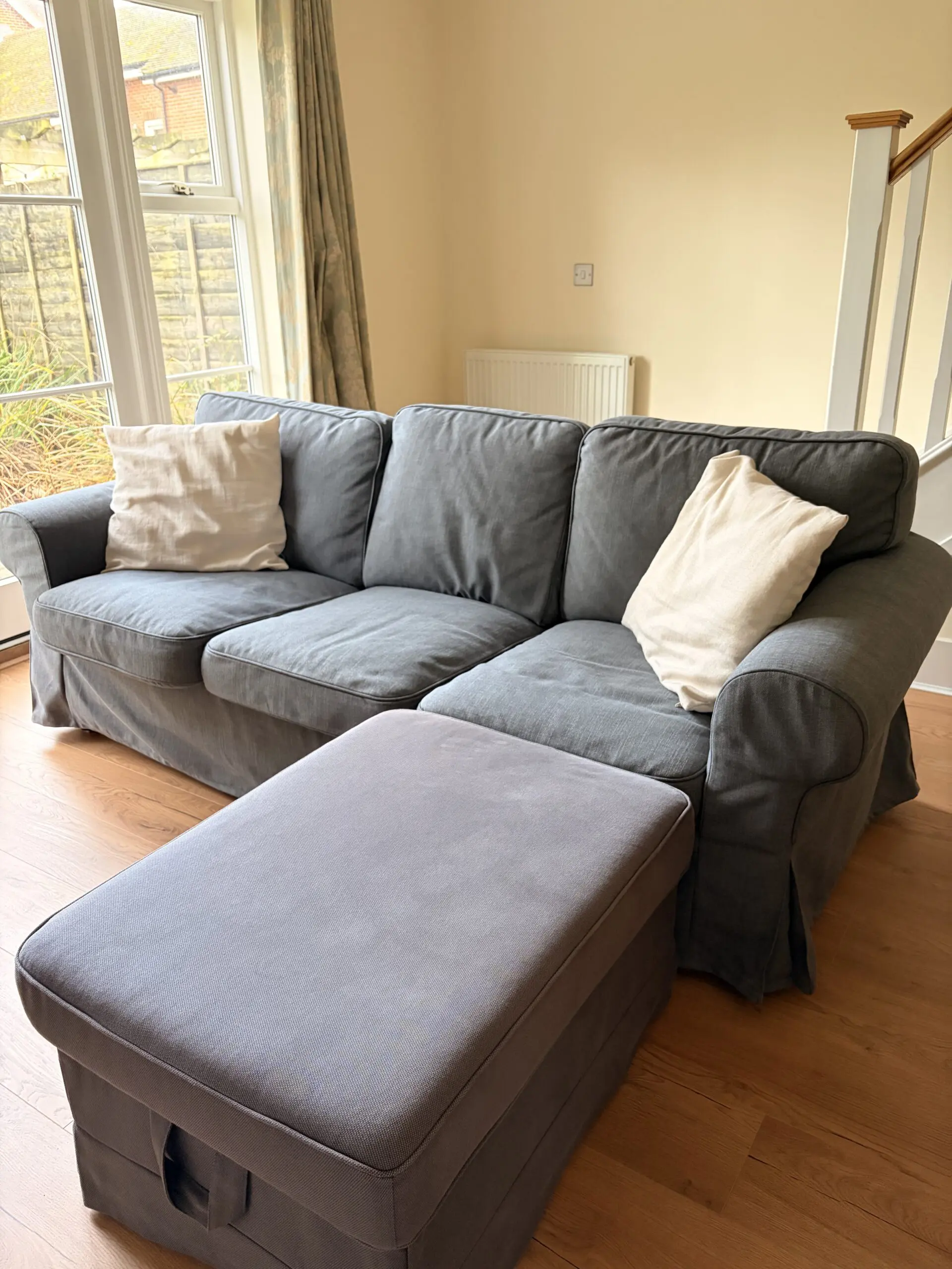 IKEA EKTORP Sofa with Storage Footstool