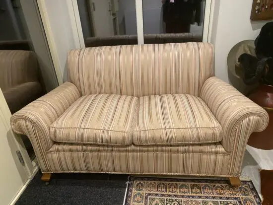 Edwardian upholstered sofa.