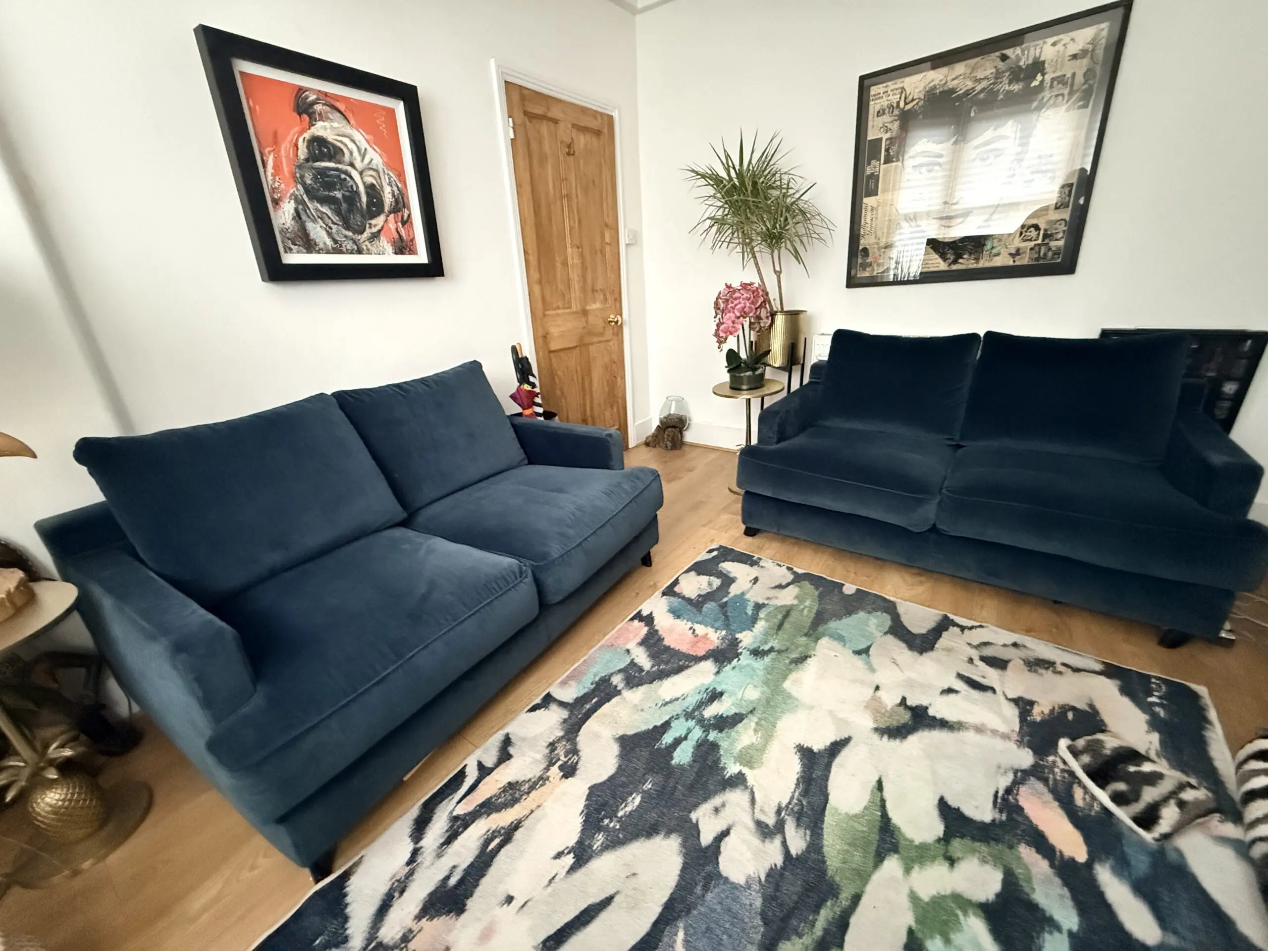 AM.PM Alwine luxury velvet 2 seater sofa (x2)