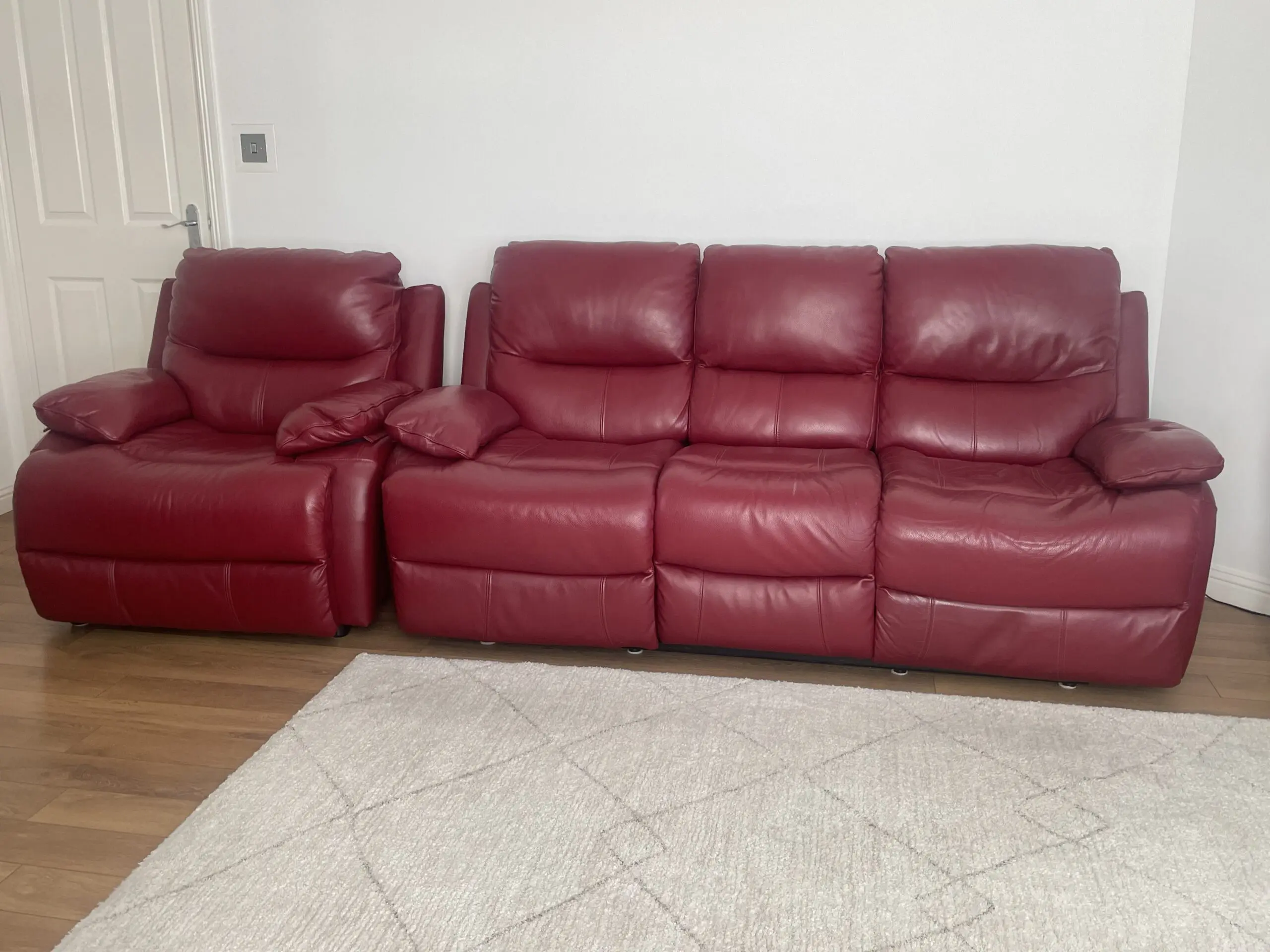 Sofology Electric Reclining. 3 Seater sofa with Matching none reclining Armchair