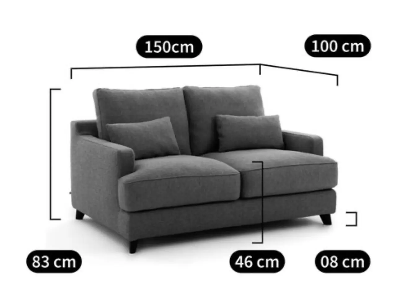 AM.PM Alwine luxury velvet 2 seater sofa (x2)