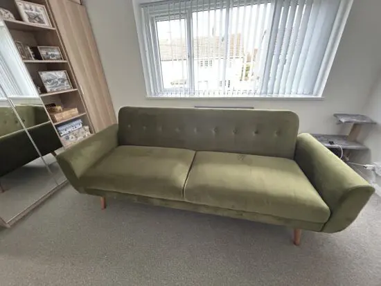 4 seater click clack sofa bed + armchair