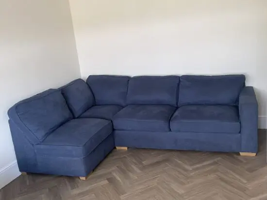 OAK FURNITURE LAND Blue 4 Seaters Corner Sofa - Right Hand Side