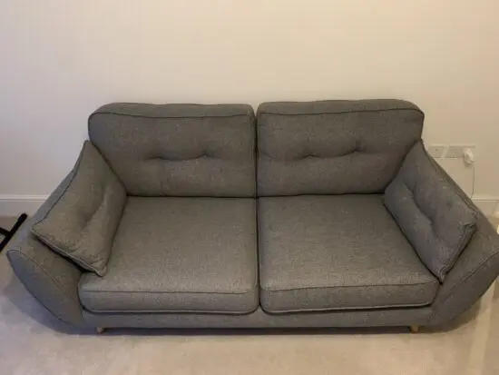 DFS French Connection Zinc 3 Seater Sofa & Cuddler in Charcoal Grey