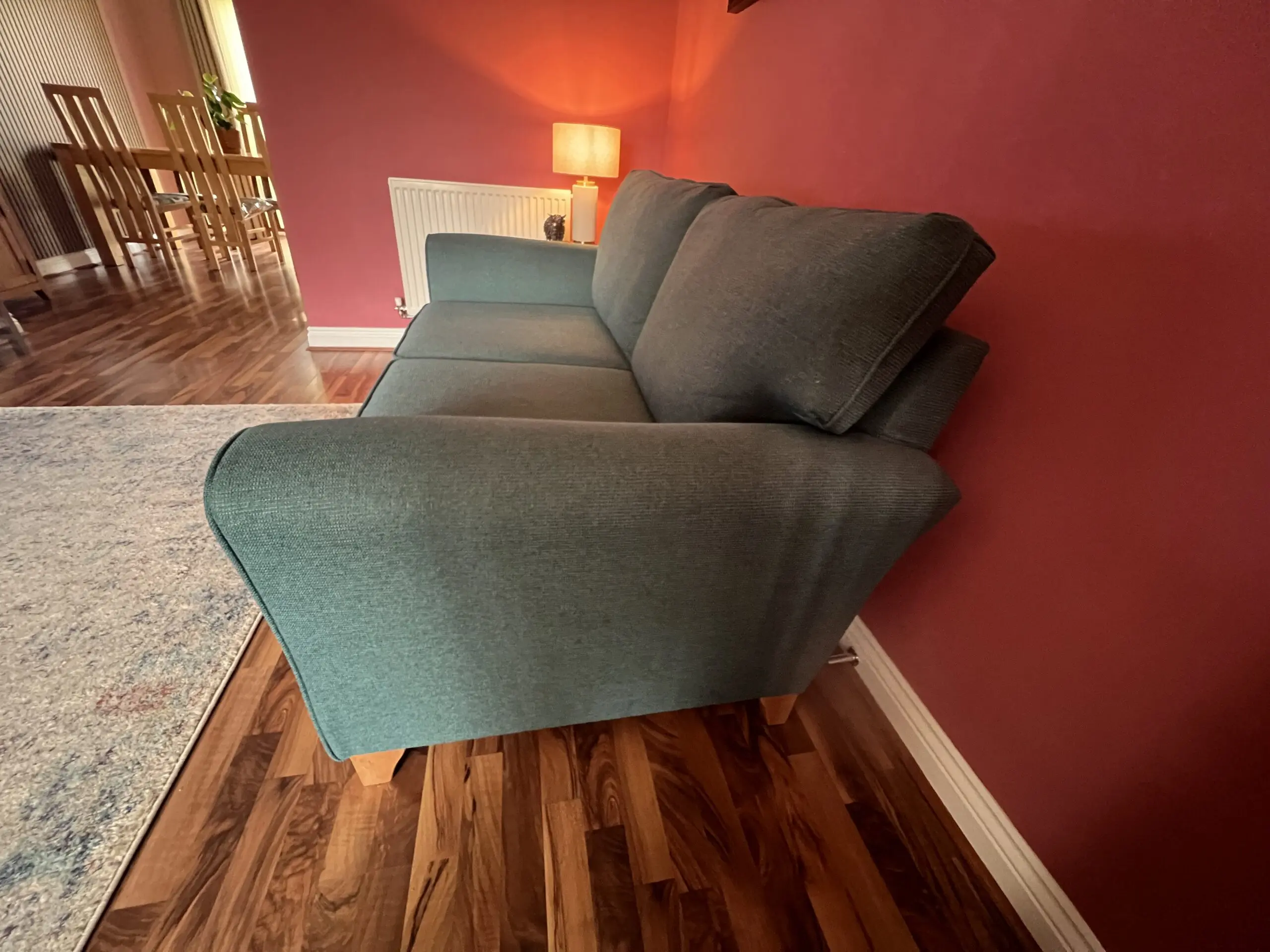 Next Modern 2-Seater Sofa with Curved Arms and Scatter Cushions