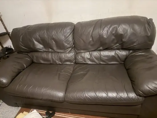 Brown leather sofas