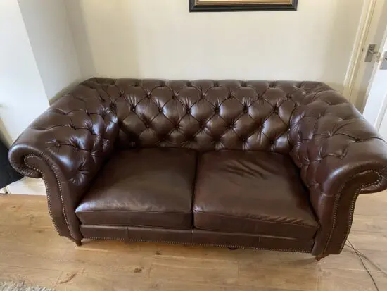 Sofology Darcy brown leather 2 seater sofa