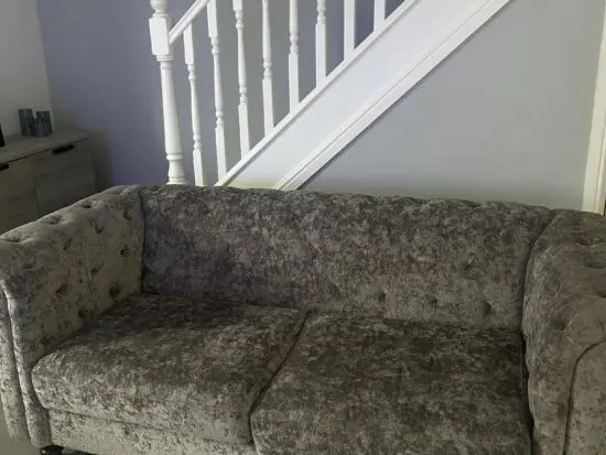 Next grey distressed chenille sofa