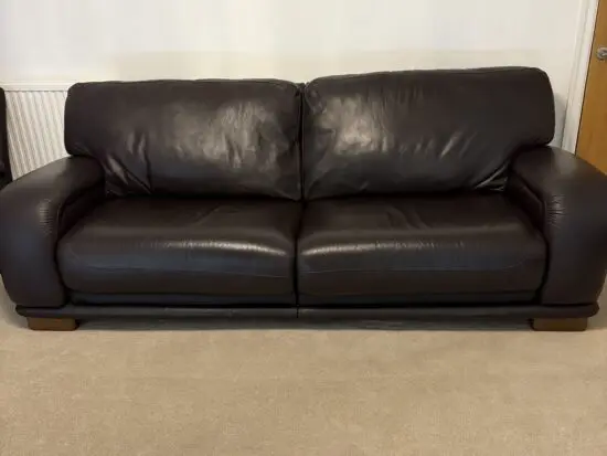 DFS brown leather 3 piece