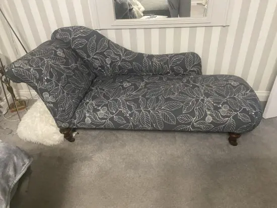 Vintage chaise lounge recently upholstered