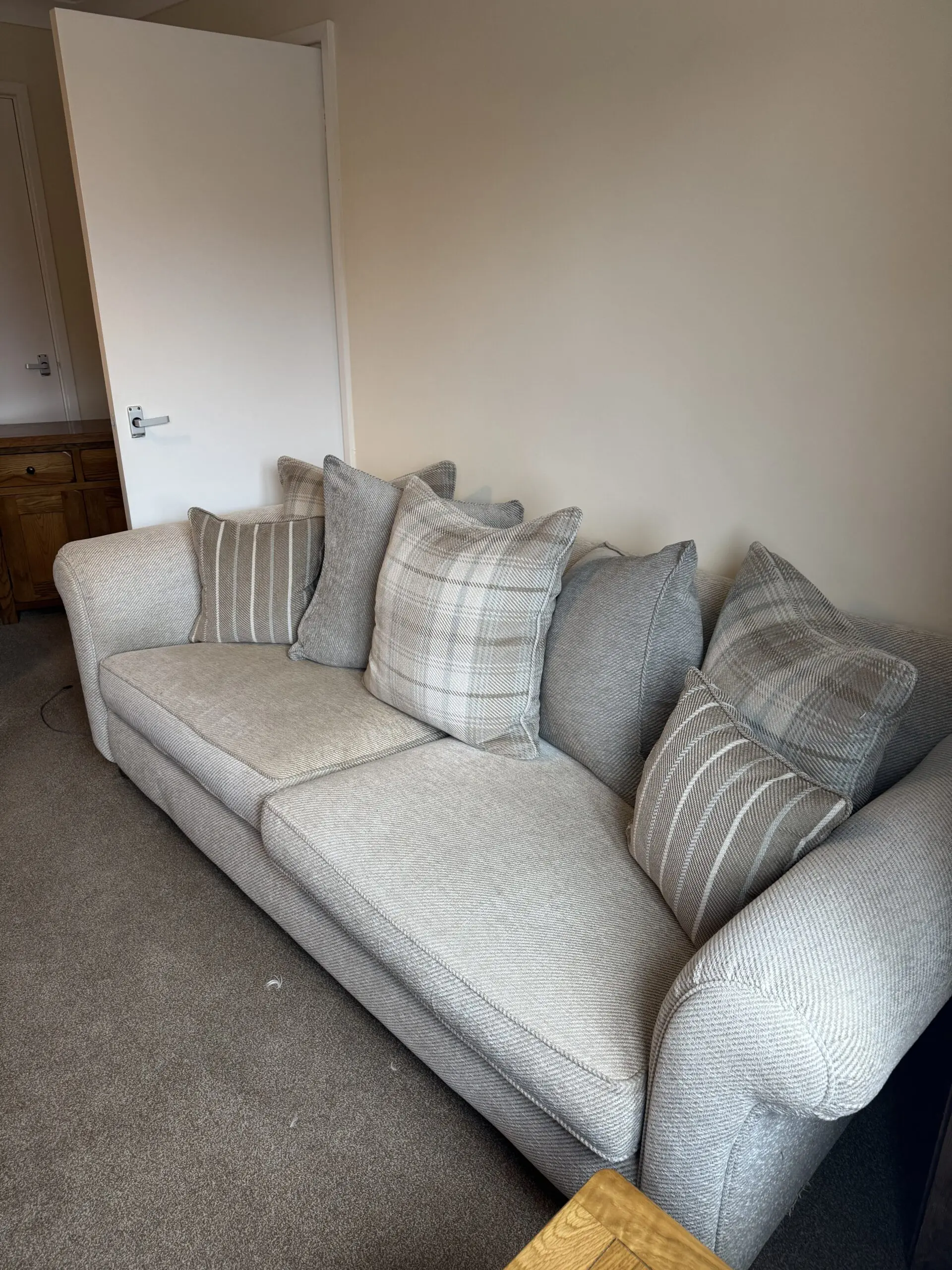 DFS 3 seater 2 seater plus foot stool
