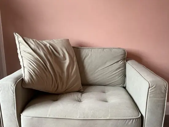 Sage green loveseat armchair