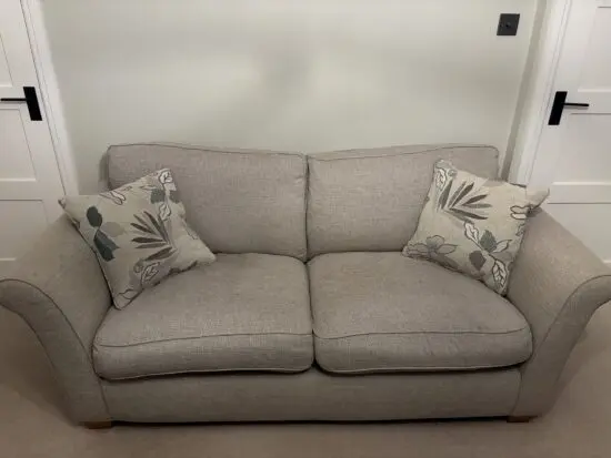 Greige large 2 seater fabric sofa