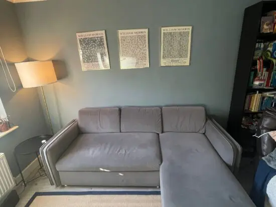 Marks and Spencer’s L shaped grey sofa