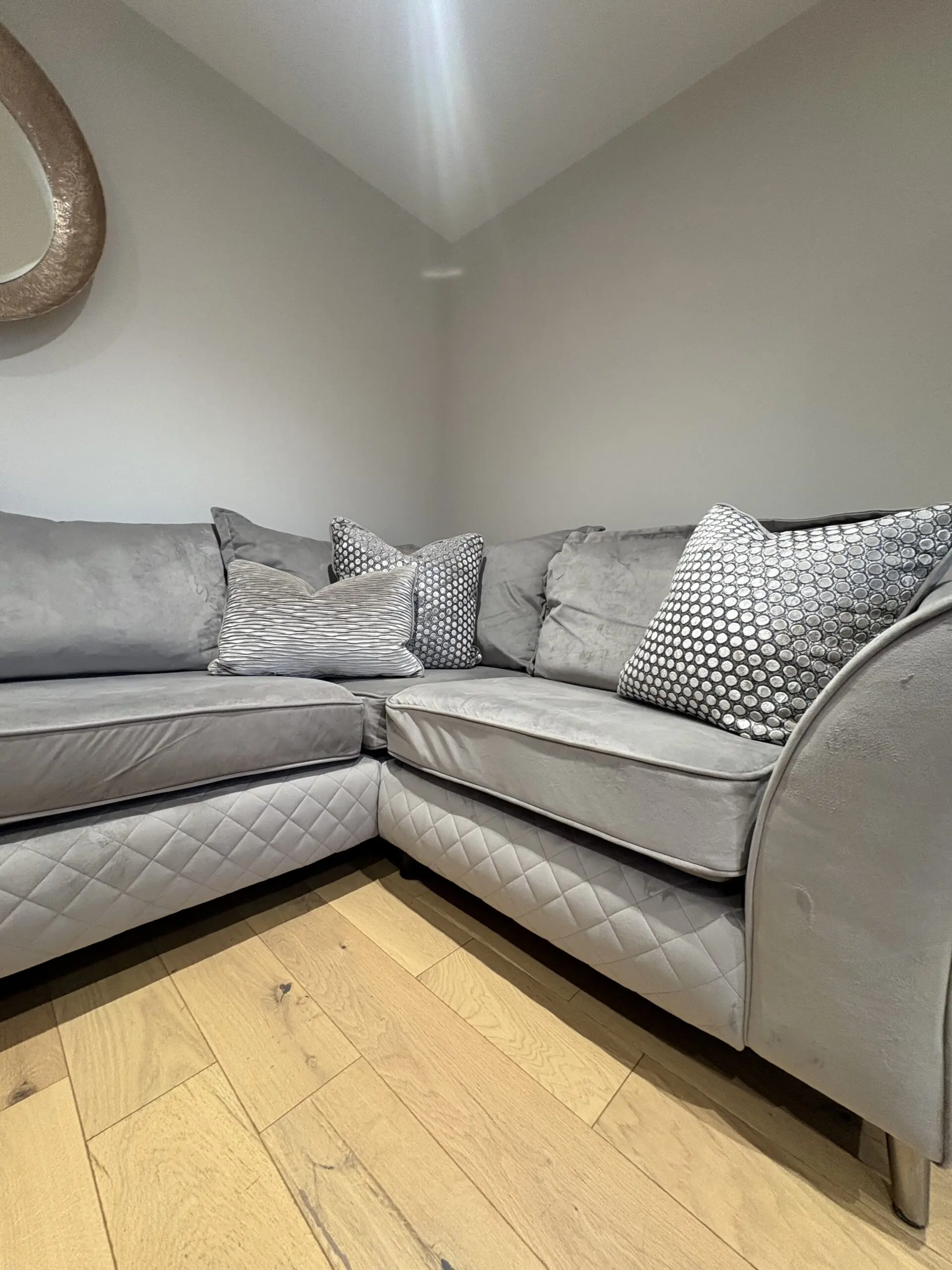 Sofology shimmer corner sofa and cuddle chair