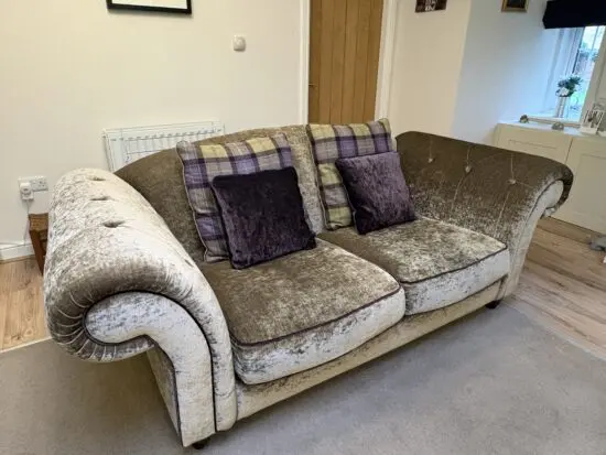 2 x large 2 seater Sofology “Regent” chesterfield type sofas