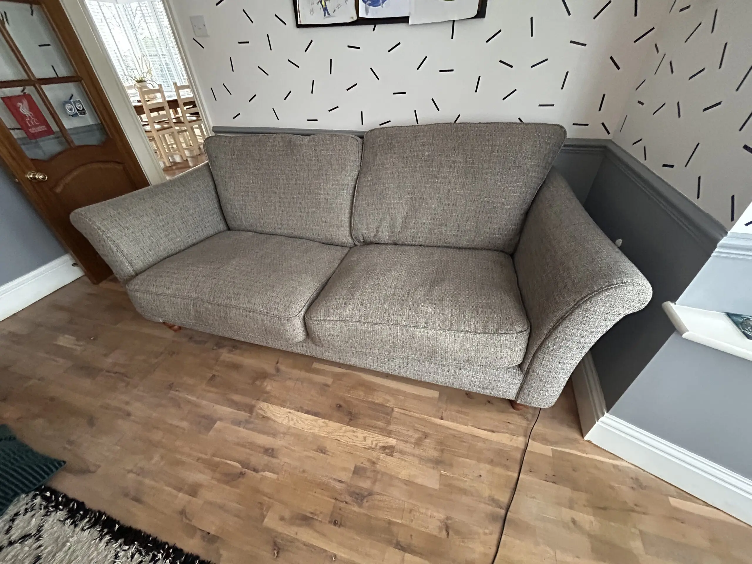 Next Comfortable 3-Seater Sofa with Rolled Arms