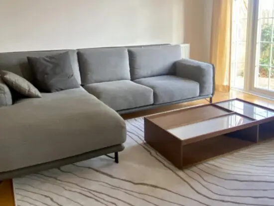 Ditre Italia Corner Sofa/Grey Leather & Fabric