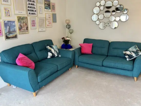 Sofology Teal Hetty Sofa Set