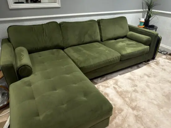 Dunelm 3 seater Olive Green sofa bed with storage