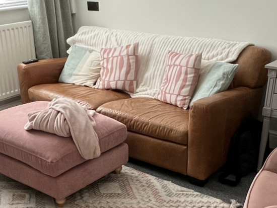 Next Brown Leather Sofa