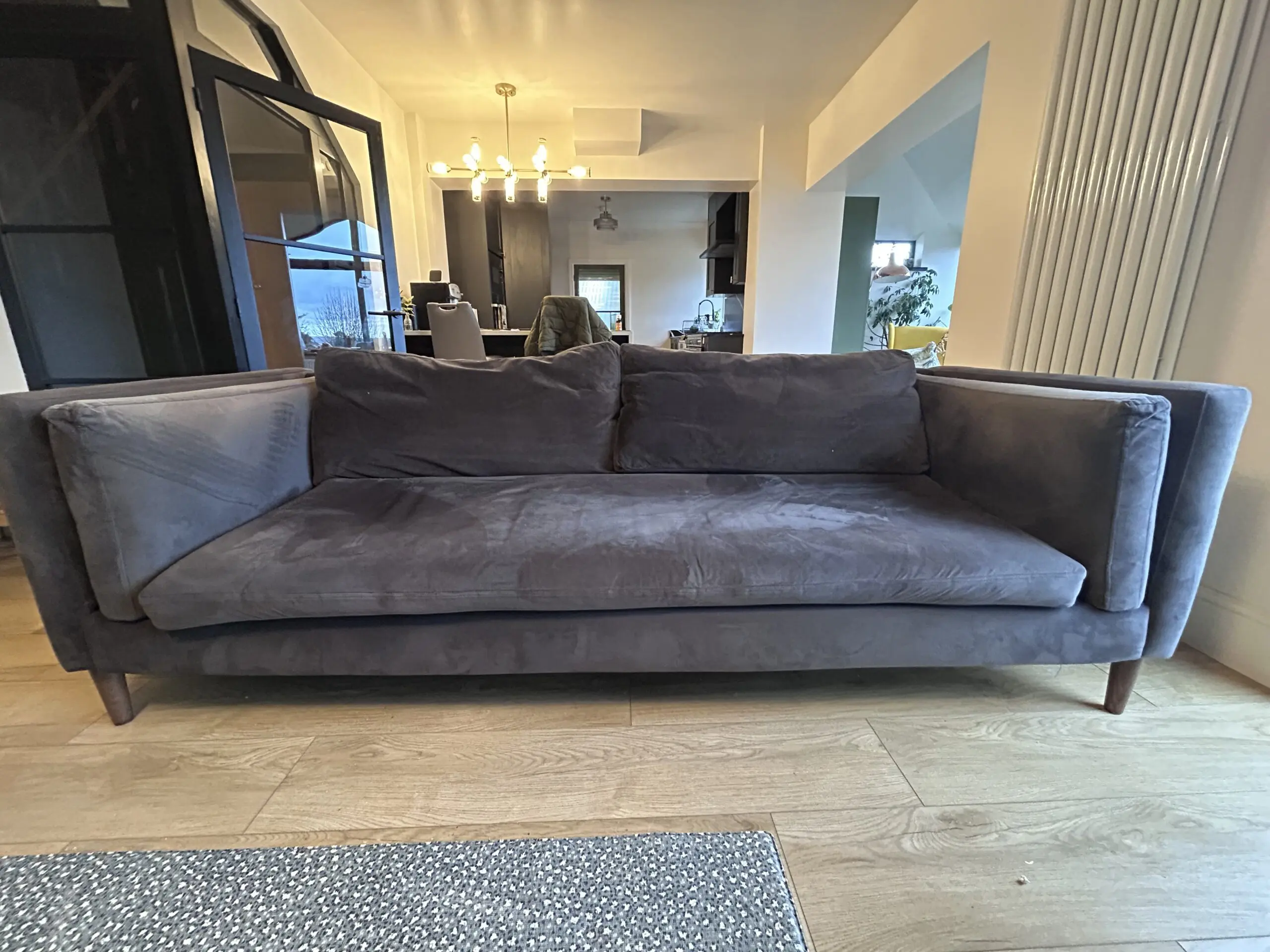 Sofa Workshop Modern 4 Seater Sofa with Deep Cushions and Wooden Legs