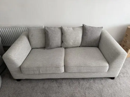 DFS Grey Topham 4 Seater ,large swivel cuddle chair & footstool