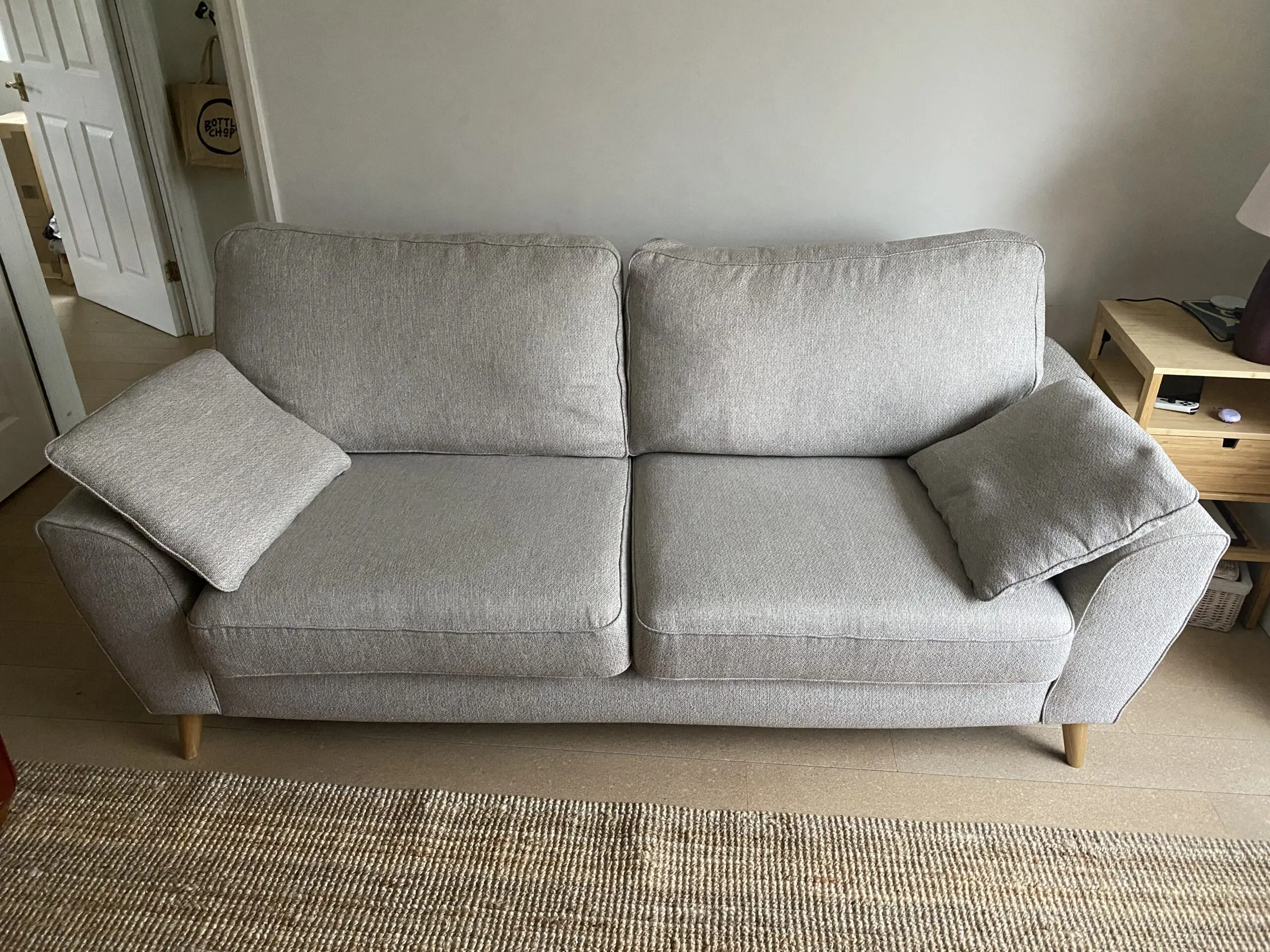 John Lewis Ambleside Large 3 Seater Sofa, Light Leg, Textured Weave Natural