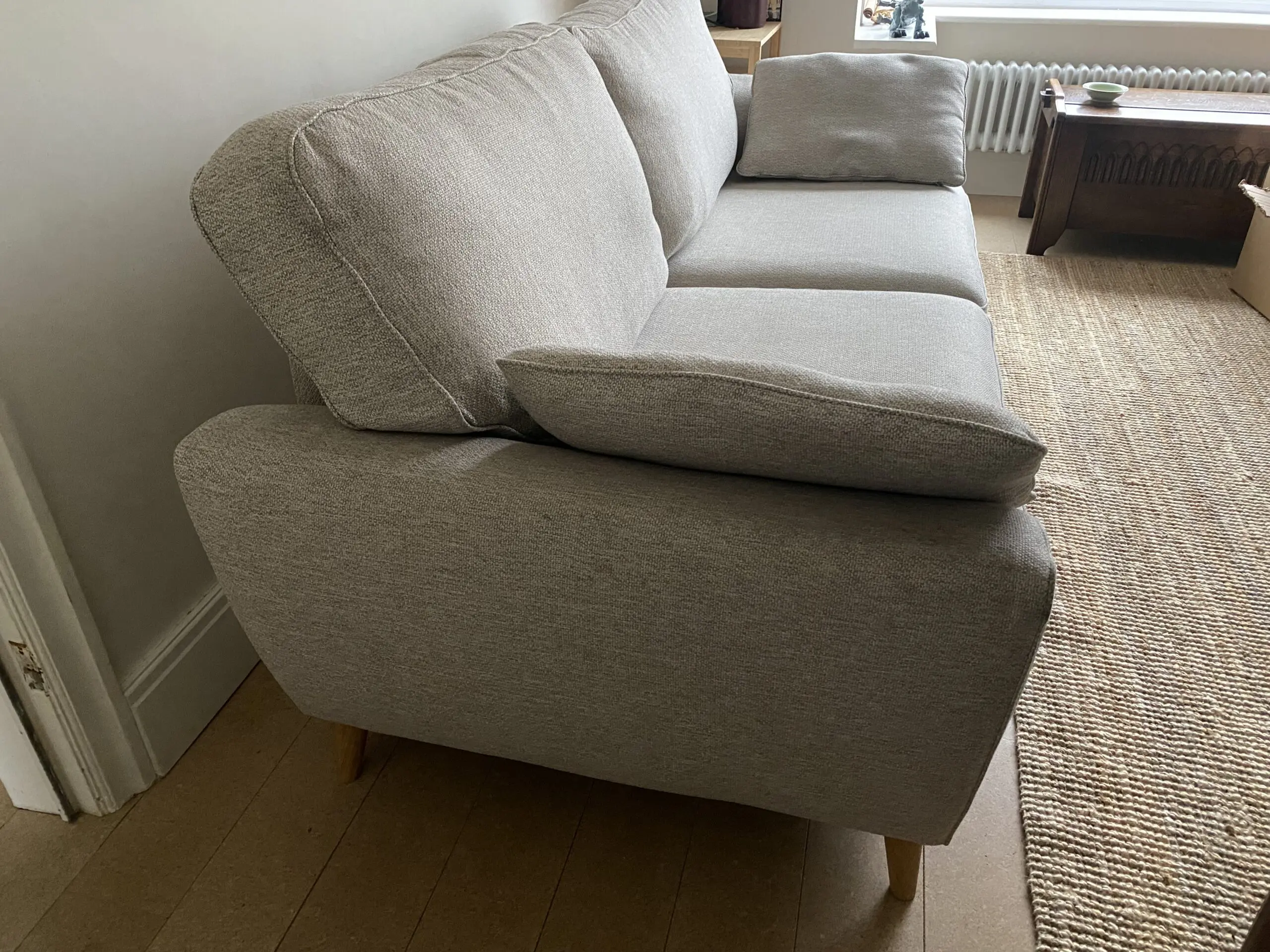 John Lewis Ambleside Large 3 Seater Sofa, Light Leg, Textured Weave Natural