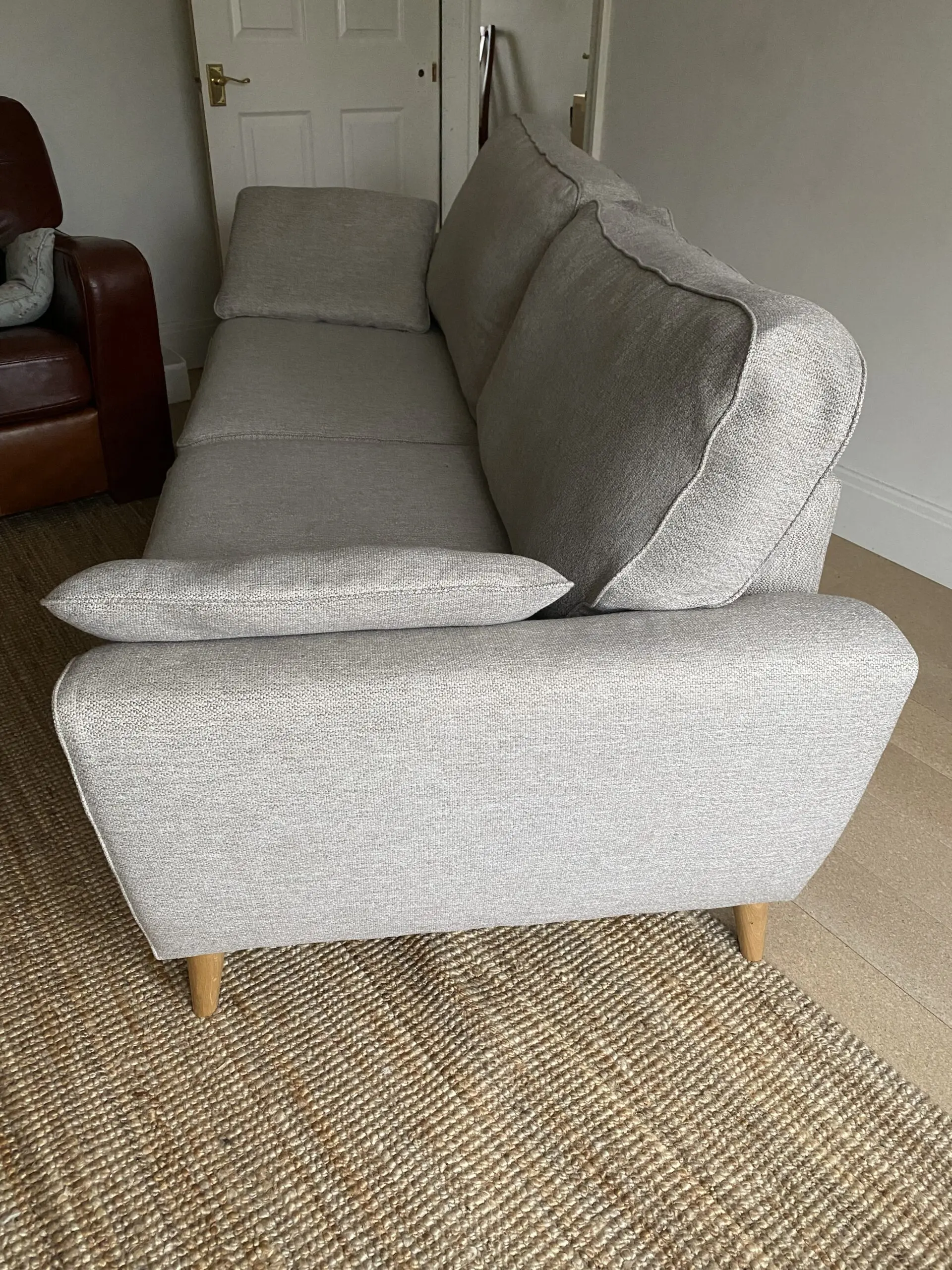 John Lewis Ambleside Large 3 Seater Sofa, Light Leg, Textured Weave Natural